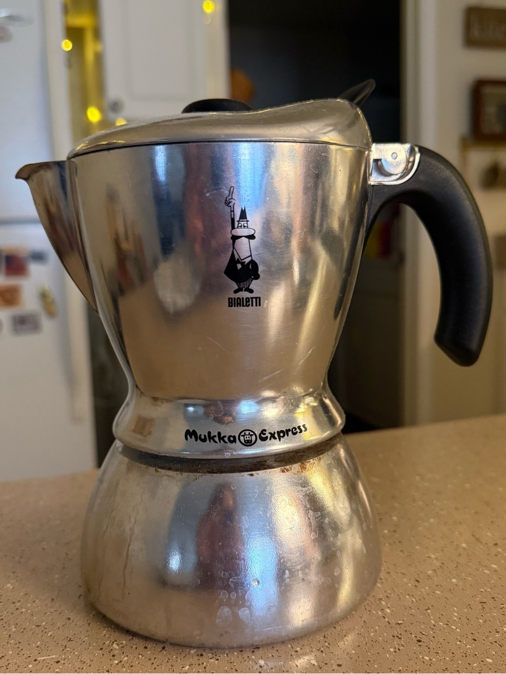 Bialetti Mukka Express 2 Cup Cappuccino Espresso Maker Vintage Italy Aluminum